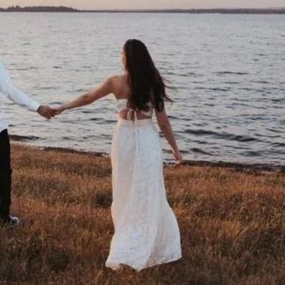 Anthropologie ASTR The Label Frolic Cutout Maxi Dress Wedding Bride Boho Coastal - Picture 6 of 16